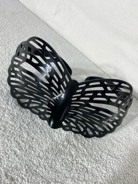 Whimsical Black Plastic Filigree Butterfly Wing Party Glasses